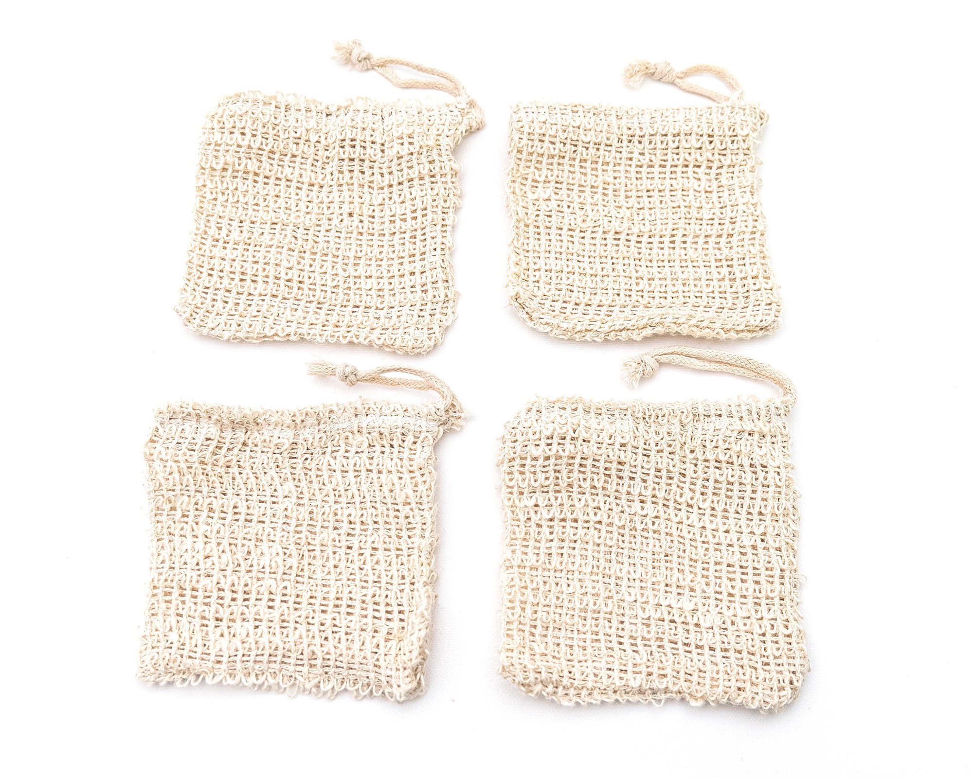 10 Sisal-Seifenbeutel Für Peeling & Langlebige Seife – Mit Kordelzug Zum Aufhängen